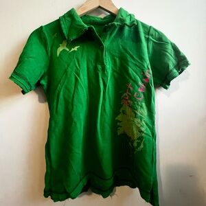 Kurt Cobain Birds Ladie's Distressed Edge Polo Shirt Girls Jr Polo Shirt